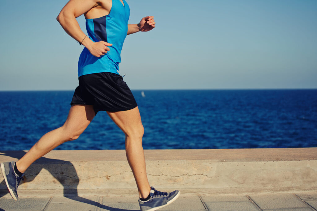 A runner on the beach