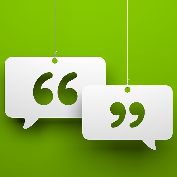 Chat symbol and Quotation Mark